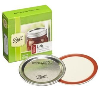Ball Regular Mouth Lids - Fits All Regular Ball Preserving Jars, Pack of 12