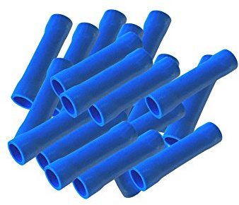 Stossverbinder isoliert blau 100x Stoßverbinder 1,5-2,5 mm vollisoliert Crimpzange Quetschverbinder Kabelverbinder Crimp Zange Verbinder Kabelschuhe kfz ARLI