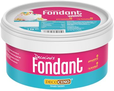 DECOCINO Fondant weiß 1 Kilo Vorteilspack zum Verzieren