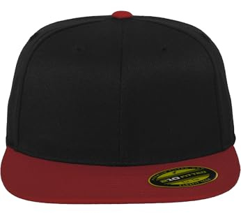 Flexfit Erwachsene Mütze Premium 210 Fitted 2-Tone, Blk/Red, S/M, 6210T