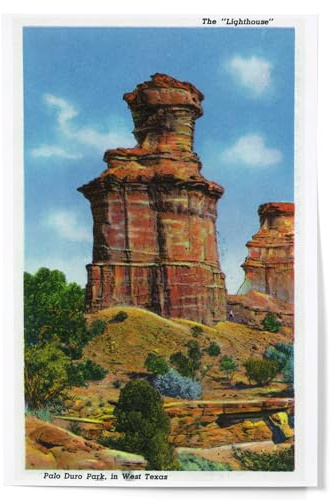 Lantern Press Print, Palo Duro Canyon State Park, Texas, View of the
