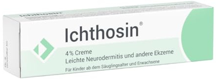 Helles Natriumbituminosulfonat – Ichthosin Creme 4%, 25 g | bei leichter Neurodermitis und anderen Ekzemen, lindert Juckreiz, ohne Kortison, für Babys, Kinder & Erwachsene