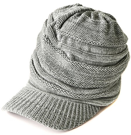 CHARM Berretto con Visiera Invernale in Cotone, Cappello A Maglia Larga Protezione Raggi UV, Berretto Donna E Uomo per Tutte Le Stagioni Mescolare Grigio