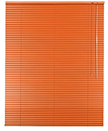 Original Easy-Shadow Aluminium Jalousie Jalousette Breite 55 x 150 cm Höhe in Farbe orange - Bedienseite rechts - Fensterjalousie Jalousien Alu-Jalousien Alu-Jalousetten Fenster Rollo Lamellenbreite 25 mm Lamellen / Maßanfertigung