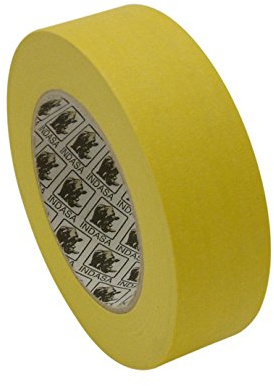 INDASA 6 x Rollen MTY Hochtemperatur-Klebeband für Kraftfahrzeuge - Kreppband für Malerarbeiten - Abklebeband zum Streichen, Lackieren, Renovieren (36mm x 50m)