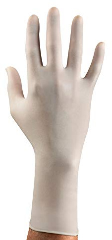 Ansell Nitrilite 93-401 Nitril-Handschuhe, Chemikalien- und Flüssigkeitsschutz, Weiß, Größe 7-7.5 (100 Handschuhe)
