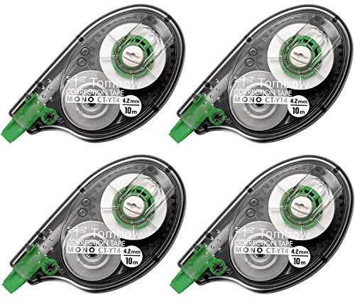 4er Sparpack Tombow CT-YT4 Korrekturroller, seitliches Abrollen, 4.2 mm x 10 m, 4er Sparpack