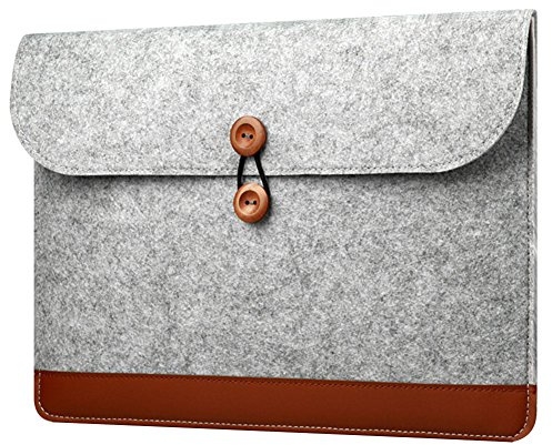 ZhuiKun 12 Pouces Résistant aux Chocs Housse Macbook Air/Macbook Pro Retina Sacoche Feutre de Laine pour Ordinateur Portable Ultrabook Sac Manches Pochette Gris
