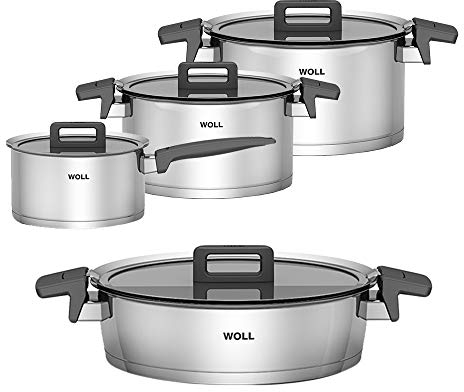 WOLL – Concept Topf-Set 8-tlg. Edelstahl – Induktion – für alle Herdarten – backofenfest bis 200 °C – langlebiges Kochgeschirr silber