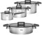 Woll Concept Topfset 4-teilig mit Deckel aus Edelstahl, für alle Herdarten geeignet, backofenfest bis 200 °C, NCSET001
