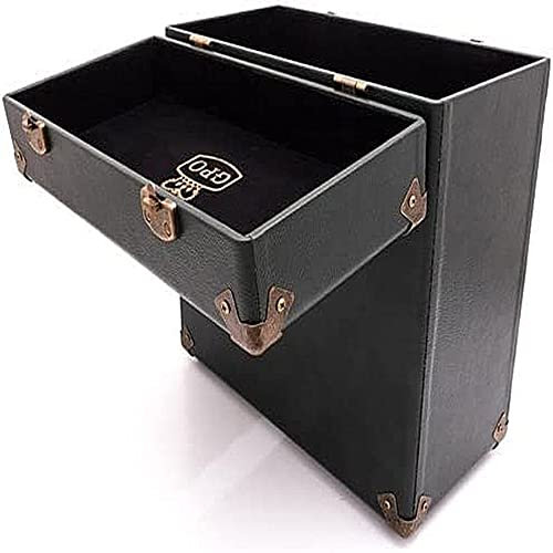 GPGPO Funda de transporte vintage para LPs, álbumes y discos de vinilo de 12 pulgadas (alberga 30 álbumes) - Verde/Negro