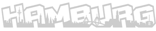 Skyline4u Hamburg Aufkleber Schriftzug Stadtaufkleber 15 x 2,5cm silbermetalleffekt