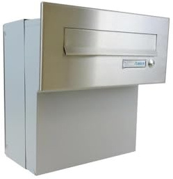 F-04 Edelstahl Mauerdurchwurf Briefkasten (Tiefe: 18-27 cm) - LETTERBOX24.de