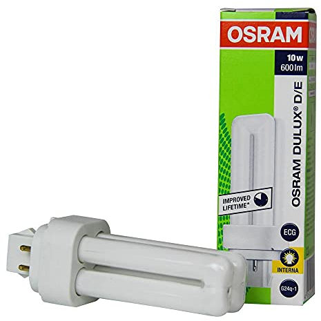 Osram Dulux DE 10w 4 Pin 827 Very Warm White G24q-1 (2700k) Compact Fluorescent Lamp