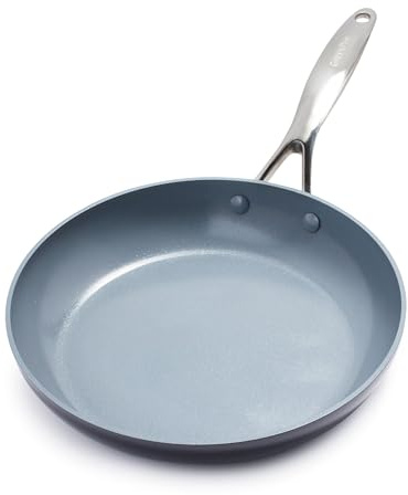 GreenPan Valencia Pro Hard Anodised Healthy Ceramic Non-Stick 26 cm Frying Pan Skillet, PFAS-Free, Induction, Oven Safe, Grey