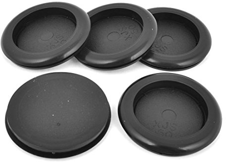 sourcing map 5 Stück Kabeldurchführung Gummi Gummi-Draht einseitig Gummistopfen 40 mm x 50 mm Schwarz