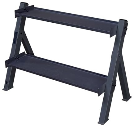 Body-Solid (GDKR100B 3-stöckiges Kugelhantel-Rack, kompakter, langlebiger Kugelhantel-Gewichtsständer für Heim-Fitnessstudio, passend für 2,3-36,3 kg Kugelhanteln