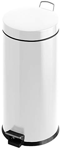 Fonq Stores - Pattumiera a Pedale, 30 l, Colore Bianco