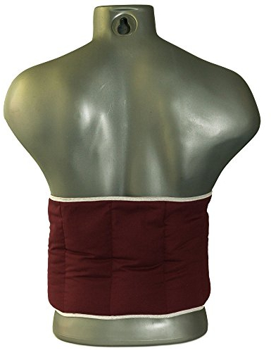 Faja térmica lumbar de semillas con cierre, largo aprox. 135cm, burdeos. Cojín térmico para la espalda. Huesos de cerezas