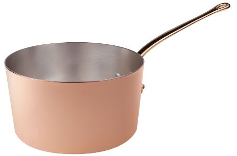 Pentole Agnelli ALCU105F18 Casseruola Alta di Rame Stagnato con 1 Manico, 18 cm