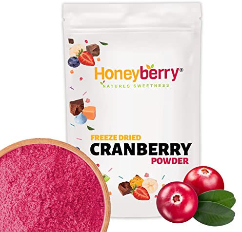 Polvere di Mirtillo Rosso Liofilizzato 100g - Frutta Liofilizzata in Polvere - Mirtillo Rosso in Polvere Disidratata per Dolci, Frullati e Yogurt - Polvere di Frutta Naturale e Senza Additivi