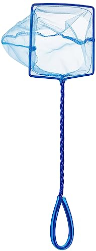 Marina Fine Soft Mesh Fish Net with Plastic Coated Handle, 15 cm/ 6-inch,Blue