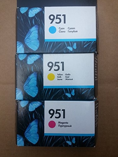 3 Original Druckerpatronen für HP Officejet Pro 8600 Plus (Cyan/Yellow/Magenta) Tintenpatronen