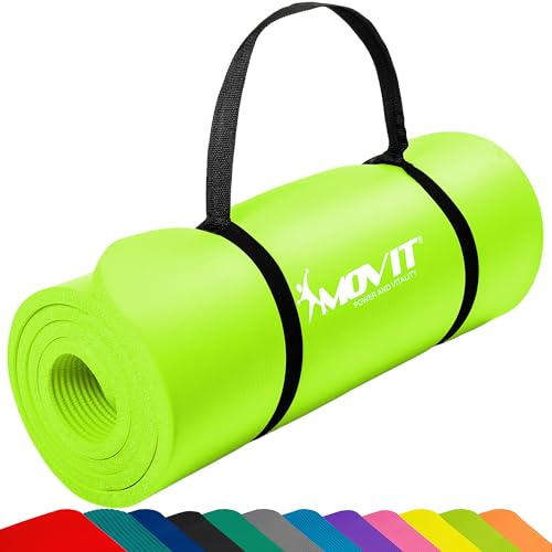 MOVIT Tappetino da Yoga - Pieghevole, Antiscivolo, da Viaggio/Casa, Lavabile, Spessore 15/10mm, Colore e Dimensione a Scelta - Tappeto Palestra, Materassino da Fitness, Pilates, Ginnastica, Yoga Mat