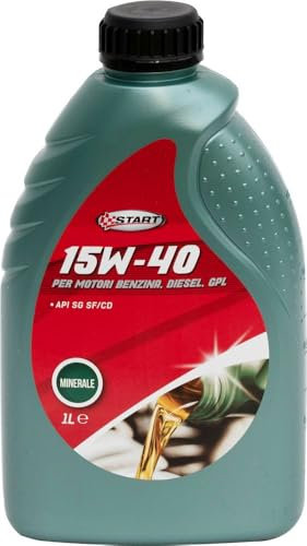 Start Olio Motore 15w 40 Diesel, Benzina e GPL One Drive, Tanica 1 Litro, Olio 15w40 Benzina, Diesel e GPL, Olio motore 15w40 minerale protezione usura e elevate prestazioni, Made in Italy