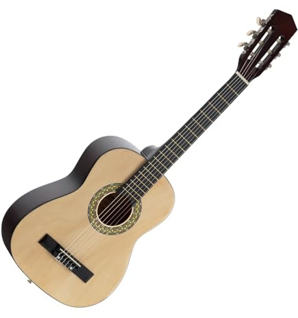 Classic Cantabile AS-851 1/2 Konzertgitarre Natur (Akustikgitarre, geeignet für Kinder im Alter von 6-8 Jahren, Bundmarkierung, Nylonsaiten)