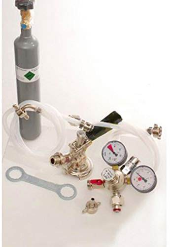 Zubehörpaket 1 mit Flach Fitting, 10mm Bierschlauch und 0,5 kg CO2 Flasche
