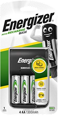 Energizer Accu Recharge Base Battery Charger with 4 x AA 1300mah Batteries
