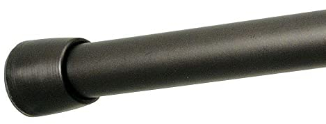 iDesign 78471 Shower Curtain Rail (66-107 cm), Short Metal Tension Rod with No Drilling, Telescopic Shower Curtain Pole for Bathroom and Shower, Bronze