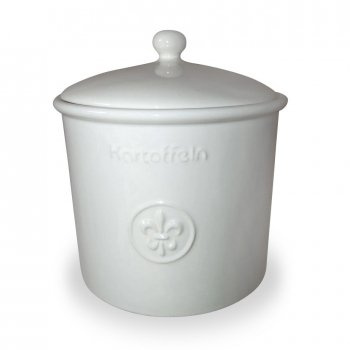 MS-Steinzeug Kartoffeltopf mit Lilie 23 x 27 cm cremefarben