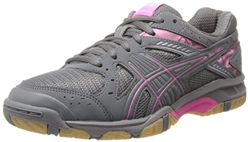 ASICS Women's Gel 1150V Volley Ball Shoe,Smoke/Knock Out Pink/Silver,9 M US