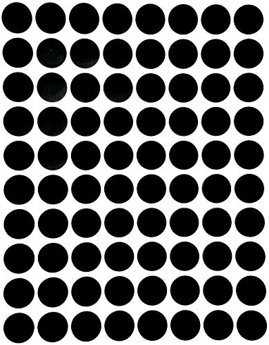 Sticker Schwarz 13 mm runde Aufkleber - 1,3 cm Klebepunkte 1200 Stück von Royal Green