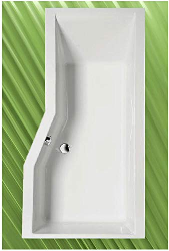 Polysan Raumsparwanne Versys 170x85/70cm, Acryl in Weiß, Freistehend, Rechteckig, Modern, Lackiert, 275 Liter Fassungsvermögen, inklusive Wannenfüße und Ablaufgarnitur mit Sifon