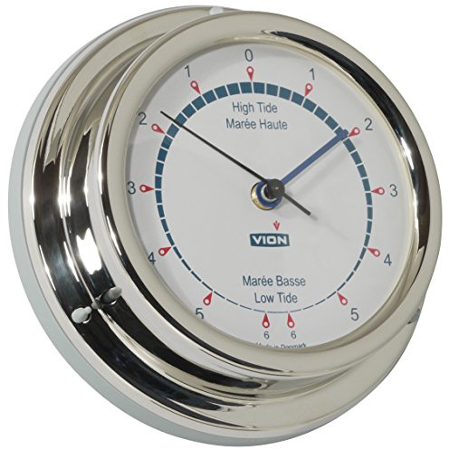 Vion A100 Tidenuhr Gezeitenuhr Chrom 129mm
