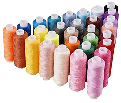 Candora Sewing Thread Assortment Coil 30 Color Each Polyester Thread Sewing Kit All Purpose Polyester Thread for Hand and Machine Sewing