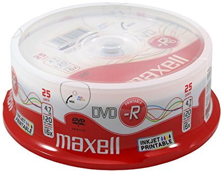 Maxell DVD-R blank discs (16x speed, 4, 7GB, 120min, 25spindle)