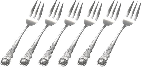 GRÄWE Kuchengabeln 6 Stück Rosendekor