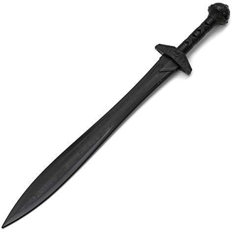 Playwell Artes Marciales Negro Polipropileno plástico Gladius Entrenamiento Espada - V2