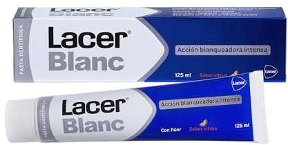 LACERBLANC - Pasta de Dientes Sabor Citrus, 125ml - Acción Blanqueadora, Elimina Manchas Dentales, Previene la Placa, el Sarro y la Sensibilidad Dental, Protección de Encías