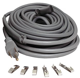 Wrap-On Roof and Gutter Deicing Cable - 60' Grey Electric Heating Cord with 3 Prong Plug & 120 Volt Operation - 14060