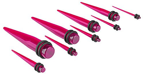 Piercingfaktor Piercing Ohrpiercing Dehnungsstab Dehnstab Taper Expander Ohr Stab 9er Set Lila 1,6mm 10mm