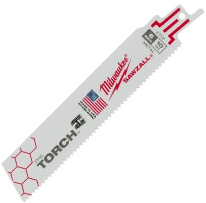 Milwaukee Super SAWZALL Blade 10T 6in Length Torch (5PK) Part # 48-00-5712