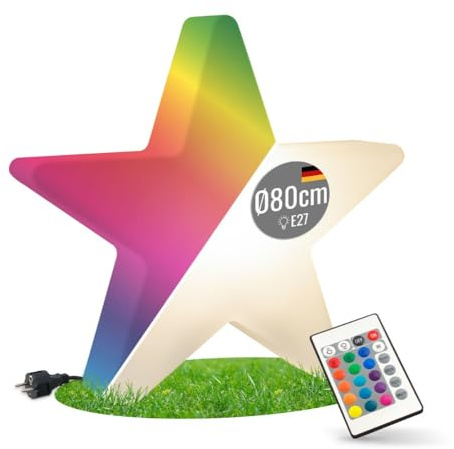 8 seasons design RGB Weihnachtsstern 80cm Shining Star (Weiß), E27, Farbwechsel, dimmbar, mit Fernbedienung – LED Stern für außen (Garten, Terrasse) und innen - winterfest - Weihnachtsdeko outdoor