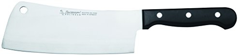 Burgvogel Solingen Serie 4000, Chinesisches Kochmesser 18 cm rostfrei, spülmaschinengeeignet, scharfes Hackmesser genietet, schwarz, A 6“ = 15 cm, 4510.401.18.0