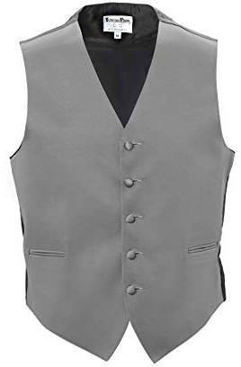 Tuxedo Park Silver Satin 5 Button Full Back Vest