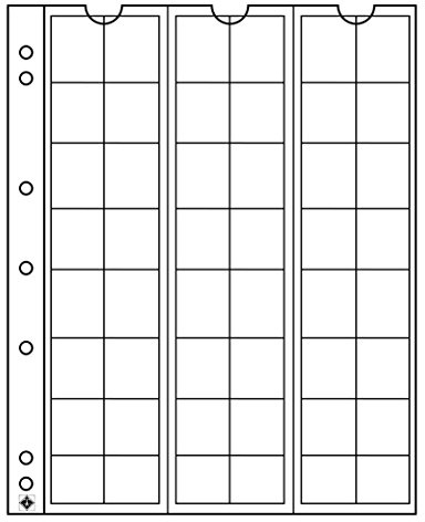 Leuchtturm 301127 Coin Sleeves Numis 17, 48 compartments for coins up to 17 mm in diameter - pack of 5